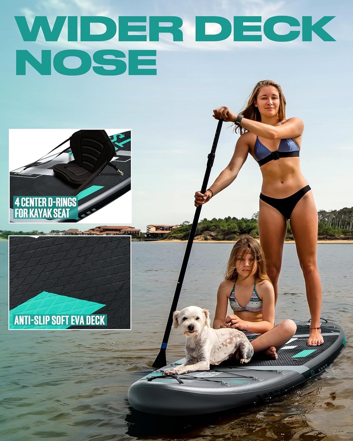 Super Wide Inflatable SUP Board Combo