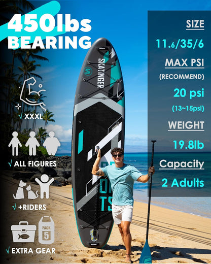 Super Wide Inflatable SUP Board Combo