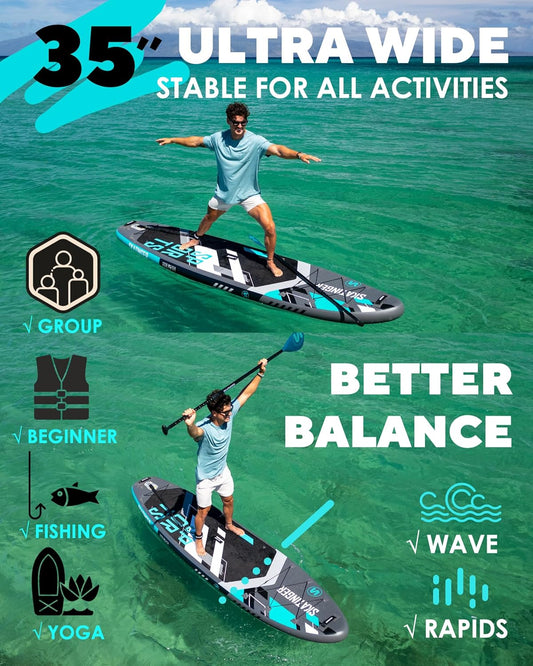 Super Wide Inflatable SUP Board Combo
