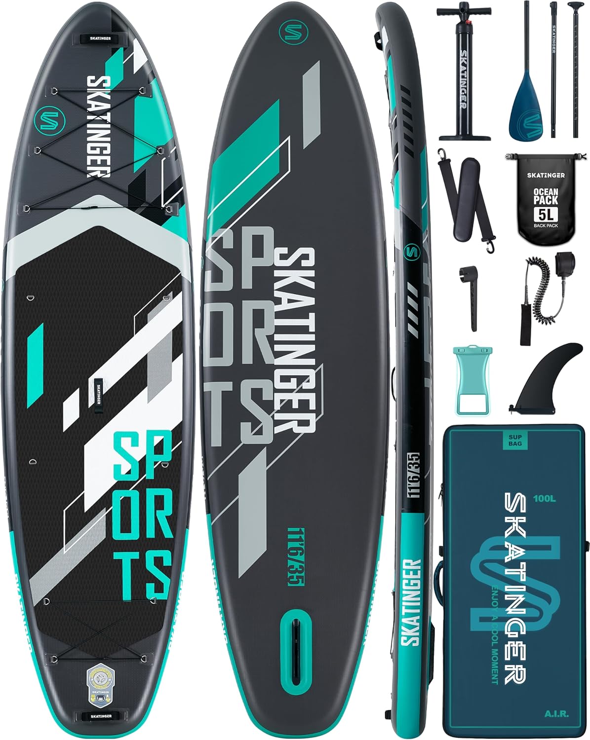 Super Wide Inflatable SUP Board Combo